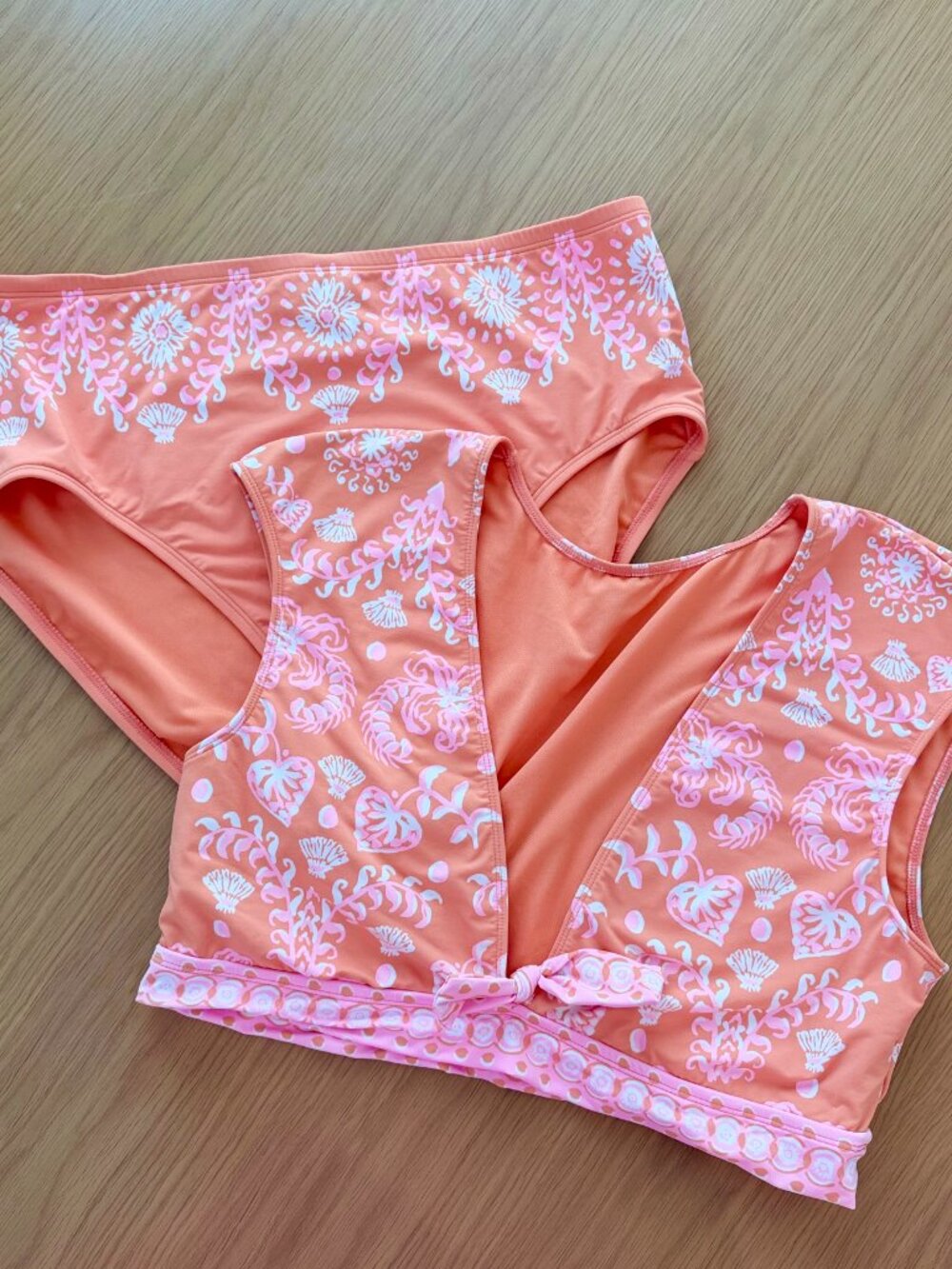 Lilly Pulitzer Meechi & Ashwin Bikini Set Papaya Breezy Palm Size 16 - Picture 4 of 7